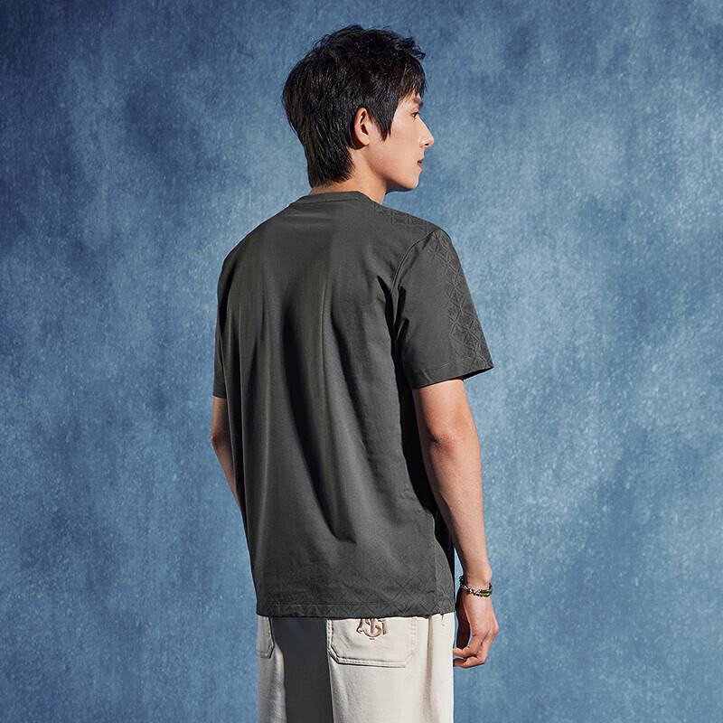 Qipai Men s Miao Embroidery Gradient Print T-Shirt L