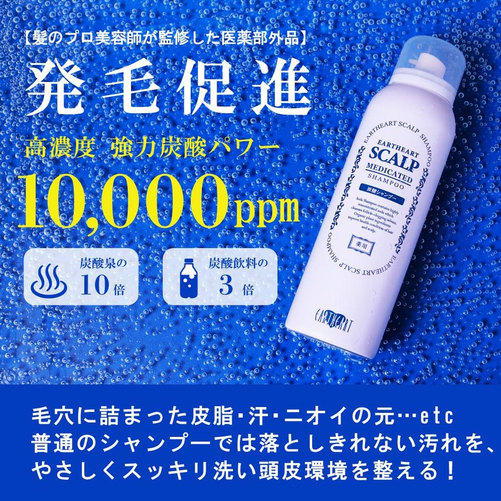 Salon Medicated Carbonated Scalp Shampoo Scalp Cleansing Carbonated Shampoo for Hair Thinning Hair and and Hair Loss Salon Made in [Beauty Exclusive]