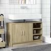 VidaXL Armoire d'évier chêne sonoma 90x29x55 cm bois d'ingénierie, armoire de salle de bain, armoire de rangement salle de 848124