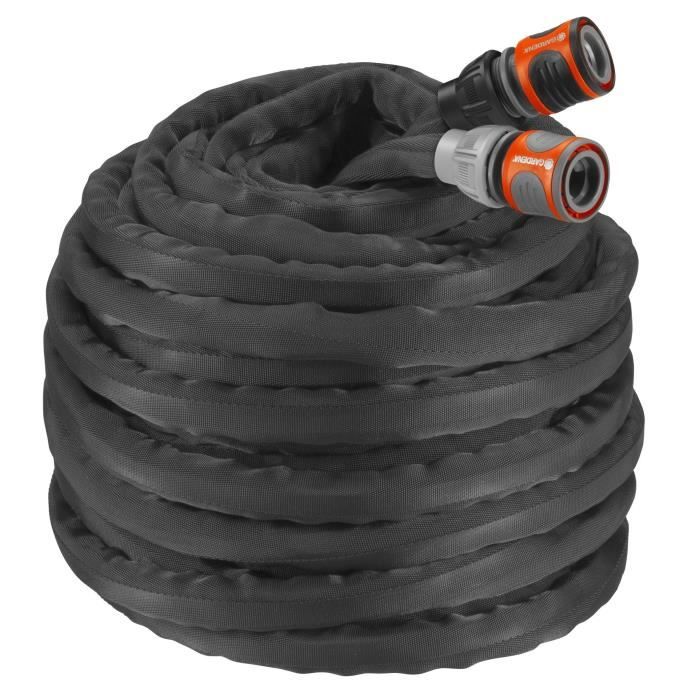 Kit Tuyau D'arrosage Textile - GARDENA - Liano™ - Longueur 15m - Ø13mm - Ultra Léger