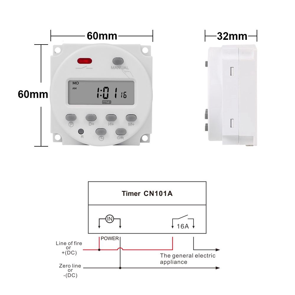 Programmable Programmer Rechargeable Battery CN101A Timer Switch Digital Timer Time Relay