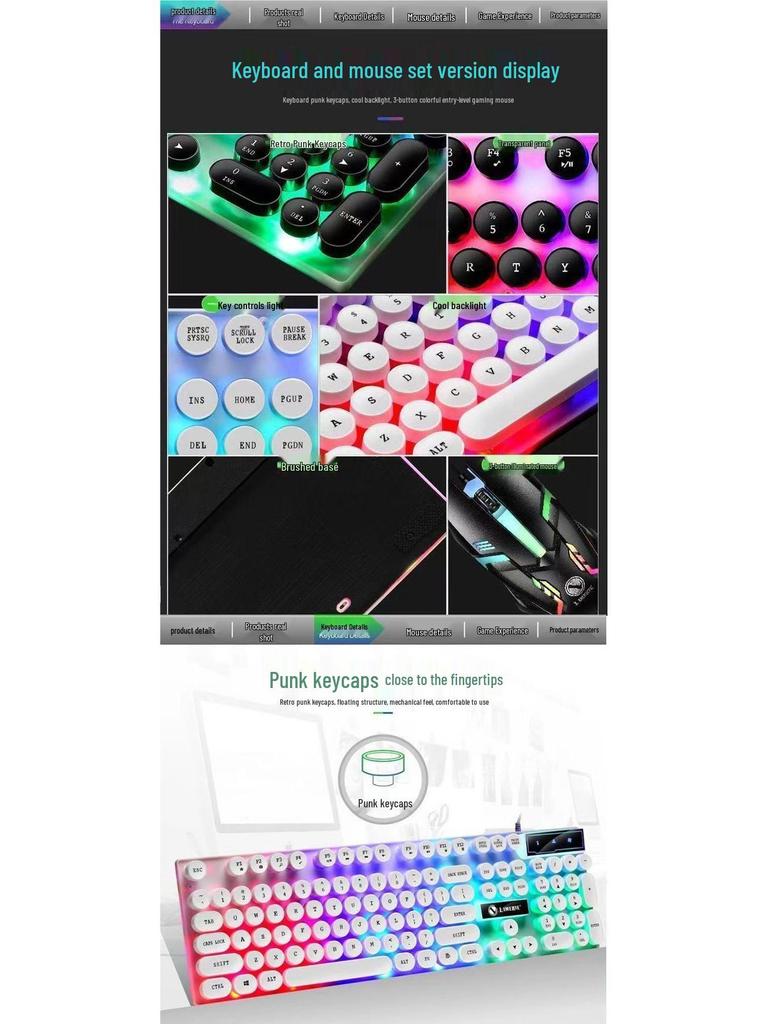 RGB Wired Mechanical Gaming Keyboard & Mouse Set for PC & Laptop