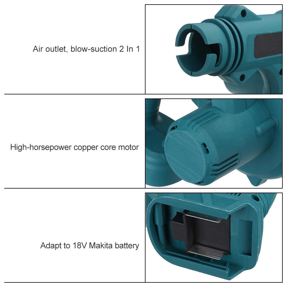 Suflantă de aer electrică fără fir și aspirație portabilă frunze calculator colector de praf curățător sculă electrică 880W pentru baterie 15000mAh 2 în 1