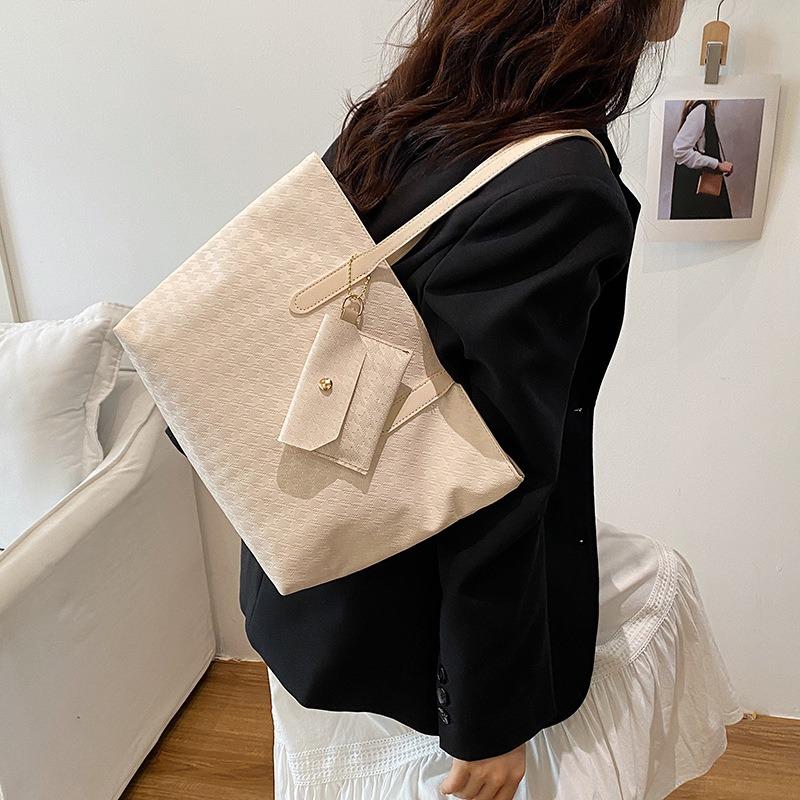 Large capacity bag women's bag new simple casual commuter tote bag fashion shoulder bag handbag
