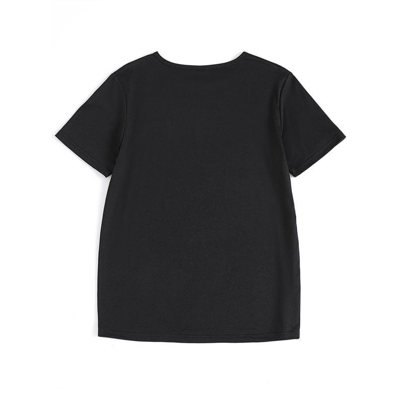 European Size Women's Plus Size Short Sleeve Round Neck T-Shirt - Star Print Blouse, -Line Casual Summer Top with Short Sleeves