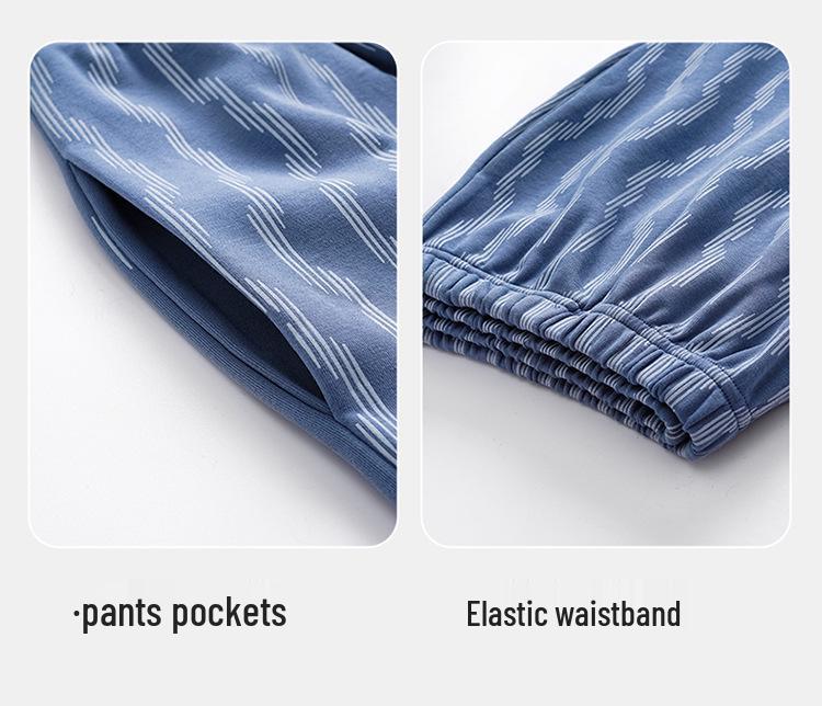 Men's 100% Cotton Striped Long Sleeve Pajamas - Trendy Korean Style for Spring