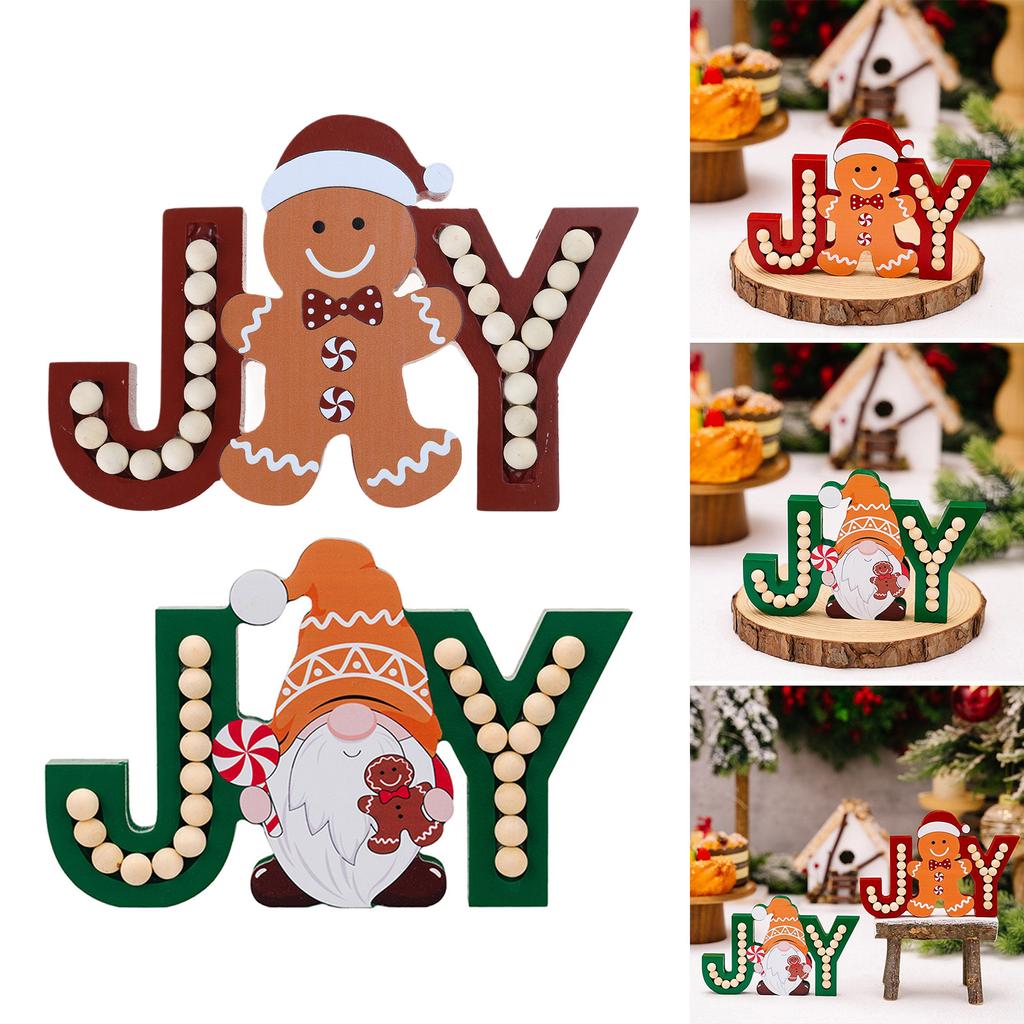 Gingerbreads Man/Dwarf Figure Home Decoration Wood Sculpture Handmade Tabletop Ornament for Indoor and Outdoor Use