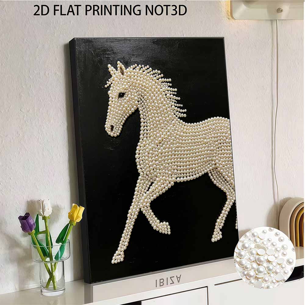 5D DIY Pearl Diamond Painting Kit Horse Full Drill Embroidery Mosaic Art Home Wall Decor Gift