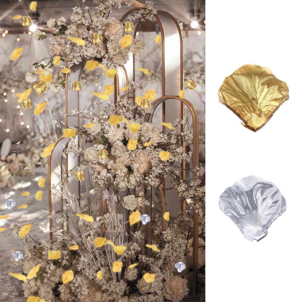 

Декор Серебряный Шелк Золотые Разбросанные Цветы Искусственные Розы Ручные Цветы Поддельные Лепестки Роз