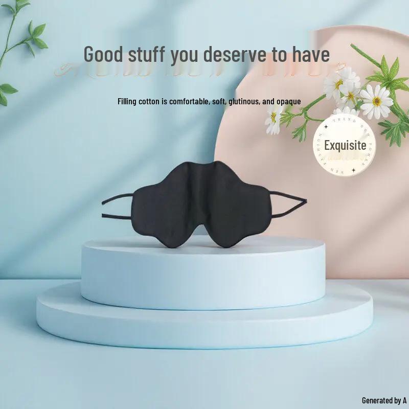 Silk Mulberry Double-Sided Blackout Eye Mask with Ear Loops for Sleep & Eye Fatigue Relief