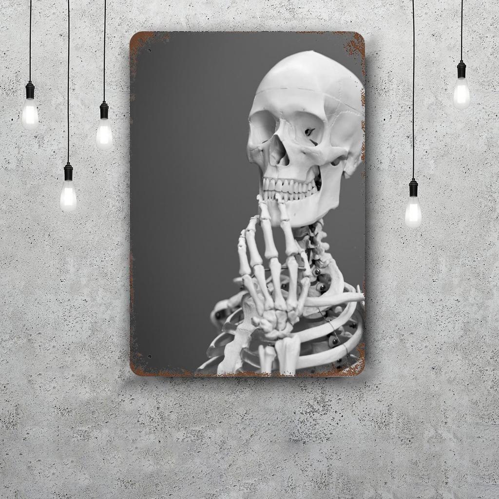 skeleton Vintage Tin Sign Home Decor Wall Decor Art Wall Mural Room Decoration Decor Retro Metal Sign Plate Bar Posters