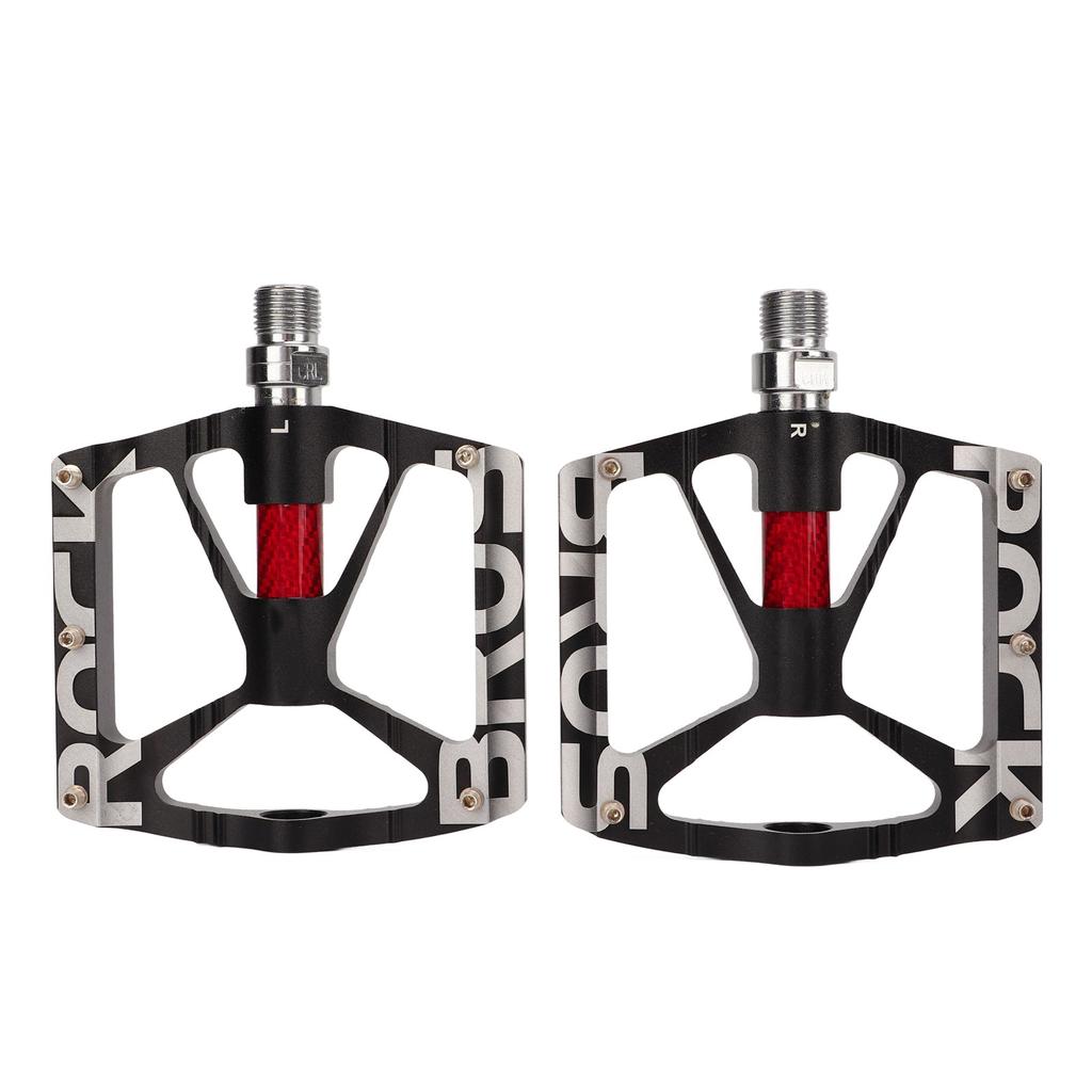 1 Pair Bike Pedals Aluminum Alloy Black Hollowed Non Slip Mountain Road Bicycle Accessories