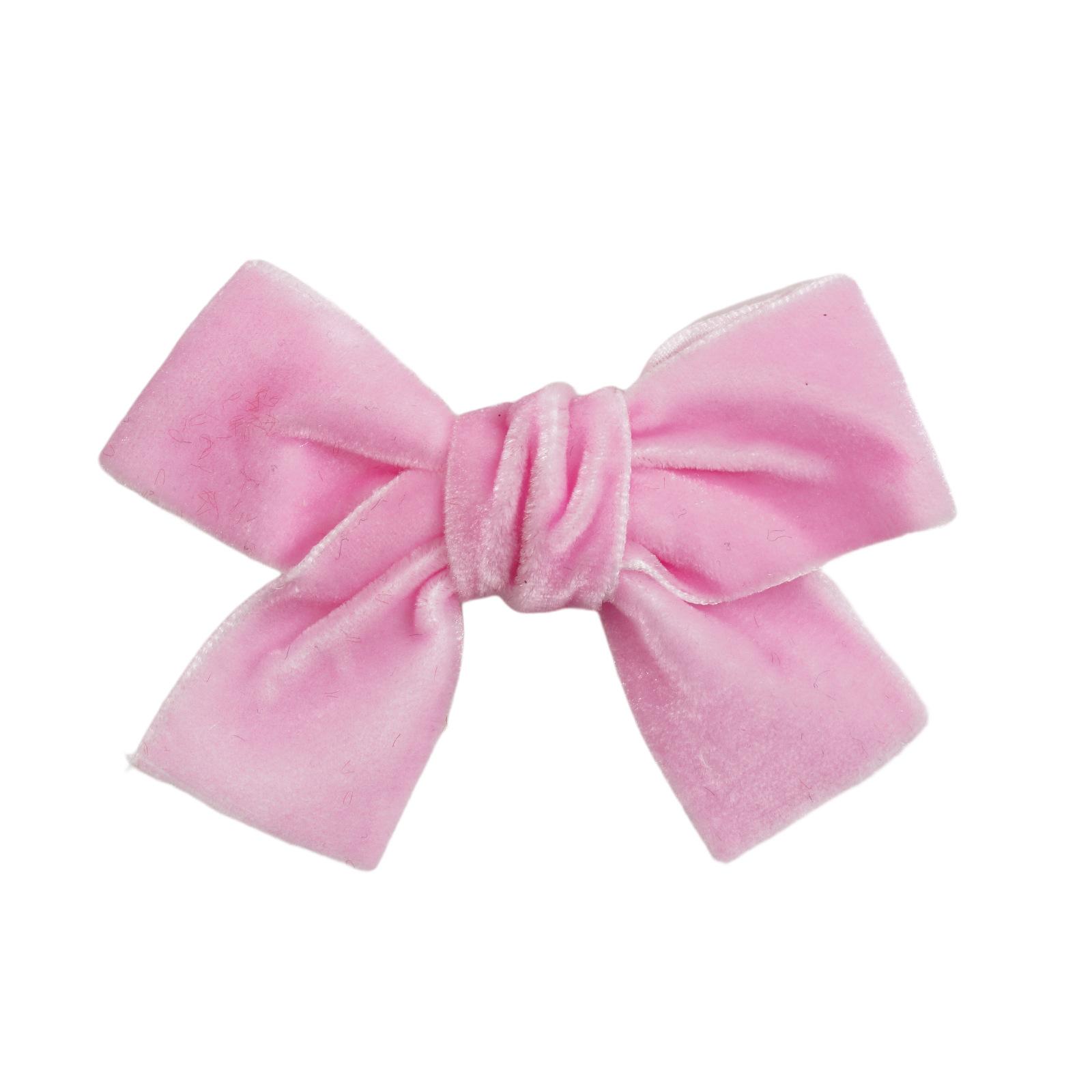 

2 шт., детские аксессуары для волос, фланелевая шпилька с бантом, боковой зажим, модный бархатный пояс, заколка для волос для девочек, верхняя клипса розовый