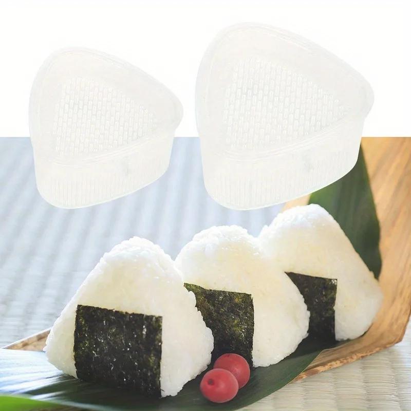 2pcs Triangular Plastic Sushi Rice Ball Maker Mould Onigiri Mold Set Kitchen Gadgets Stuff Transparent Bento Accessories