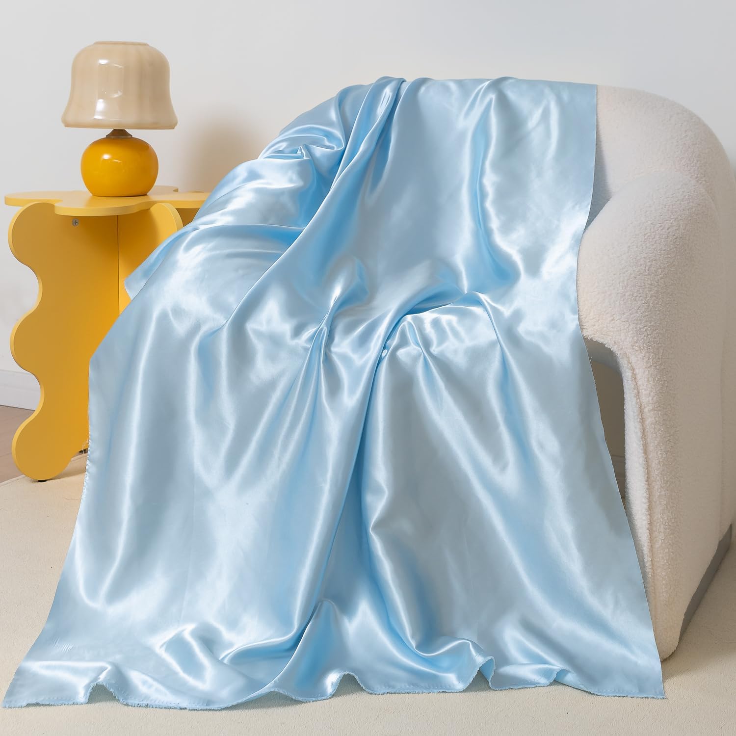 

0,5 м/1 м/5 м Однотонная атласная подкладочная ткань для шитья пижам, подкладки платьев, украшения свадебной вечеринки, подарочной коробки, ткани для одежды DIY 50x145cm baby голубой