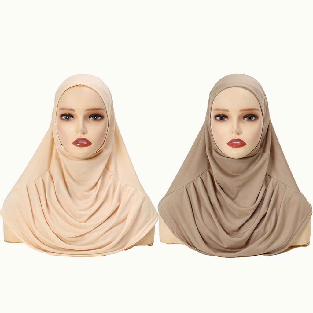 Large Plain Muslim Ethnic Scarf Women Hijab Islamic Muslim Hijab Instant Turban Arabic Scarfs Khimar Fashion Ramadan Headwraps