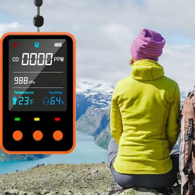 Intelliegnt Auto Off CO Alarm 2000mAh Rechargeable Gas Detectors Rechargeable CO Gas Detectors Easy to Use for Car Boats