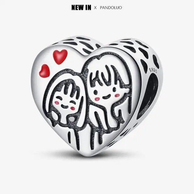 2024 Original New In Fairy Tale Town Series Round Heart Shaped Beads FitNew Bracelet 925 Silver Women Bead DIY Jewelry Gift