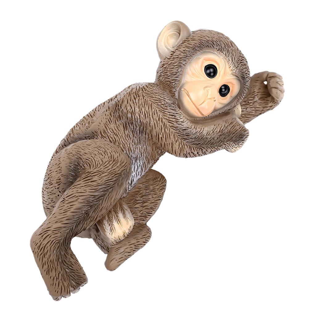 Hanging Monkey Garden Statue Resin Climbing Tree Baby Chimpanzee Animal Sculpture for Outdoor Yard Decor