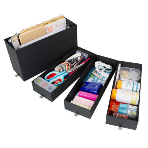 Plus Desk Organizer Accessory Storage Box Storage Case Drawer Cosmetics Living Post Black L Size LP-304YL 85-133