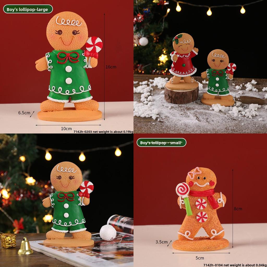 Christmas Gingerbread Man Christmas Party Resin Cartoon Festive Table Decor For Home And Gift