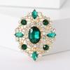 Rhinestone Oval Brooch for Women Unisex Crystal Glass Pins Banquet Party Backpack Gifts Jewelry Accessories