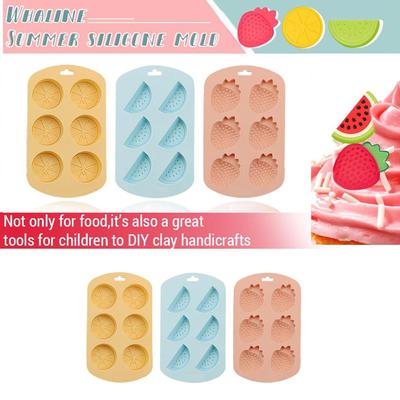 Watermelon Strawberry Lemon Shaped Silicone Mold DIY Flexible Easy Release Fondant Chocolate Gummy Pudding Molds