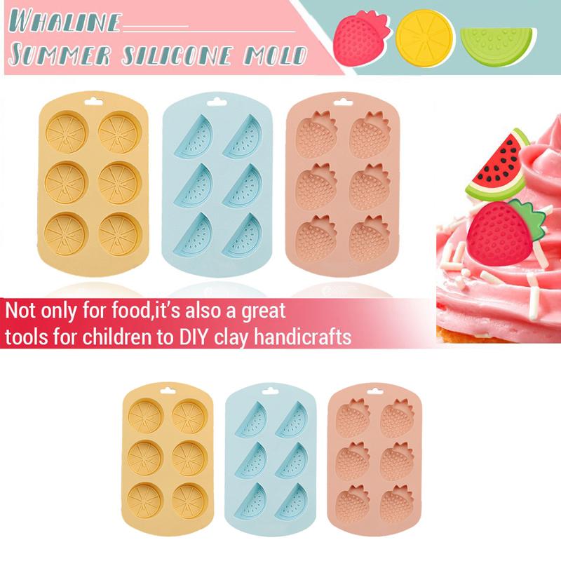Watermelon Strawberry Lemon Shaped Silicone Mold DIY Flexible Easy Release Fondant Chocolate Gummy Pudding Molds