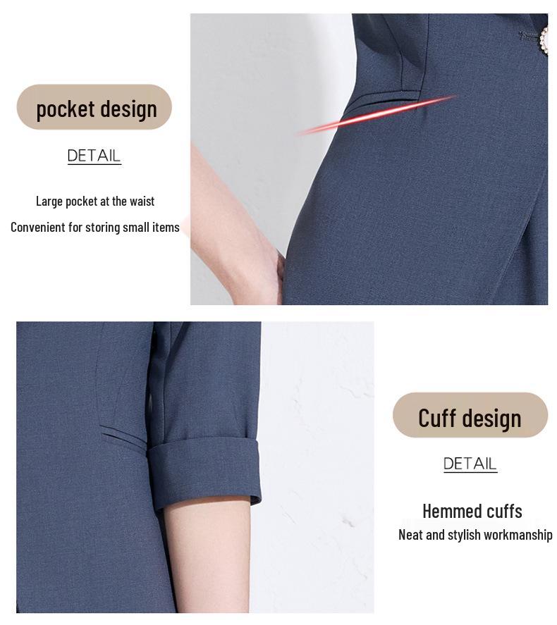 Autumn 2025 Women's Two-Piece Suit: Seven-Sleeve Blazer & Skirt or Dress Set