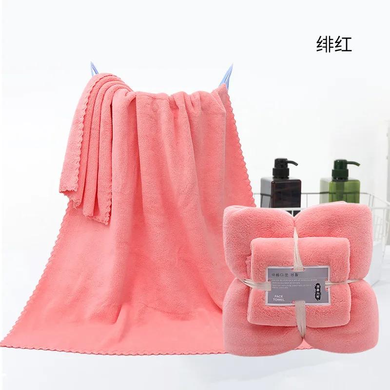 2PC Bath Towels Set Super Soft Highly Absorbent Quick-drying Coral Velvet Bath Towel For Adults Hotel & Spa Use DROPSHIPPING