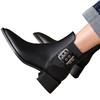 Fashion Women Pointed Thick Ankle Boots  Winter Comfortable Soft Leather Short Boots Woman Fashion Solid Color Slip On Botas Mujer