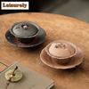 150ML Kreativer Flammenberg Alter Gesteinslehm Gaiwan Teetasse Teeschale mit Deckel Set Teezubereitungsdeckelschale Teegeschirr Dekoration