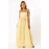 Maxi abito da donna a righe con spalline sottili e vita alta
