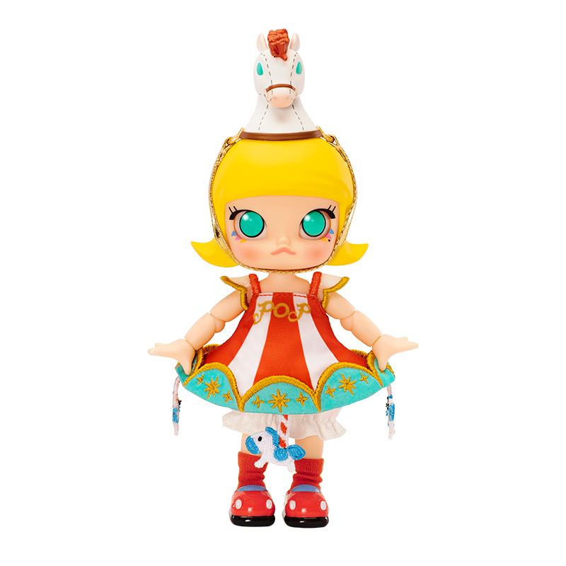 

New POP MART MOLLY Rotatable Wooden Doll Trendy Figures 13cm PPMT-2310-0047 Molly Spinning Wood Action Doll