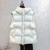 Down cotton vest women's waist large size small man hooded sleeveless vest cotton vest vest jacket