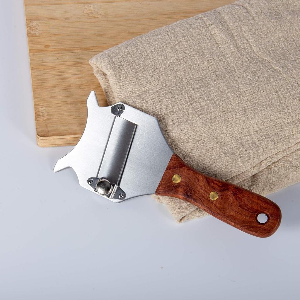 IMEEA Truffle Slicer Shaver Stainless Steel Chocolate Cheese Shaver Grater Curler with Adjustable Smooth Blade and Wood Handle
