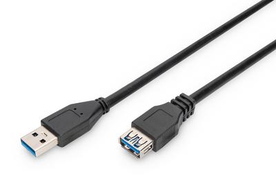 Kabel Przedłużający DIGITUS USB 3.1 Gen.1 SuperSpeed 5Gbps Typ USB A/USB A M/Ż Czarny 1,8m
