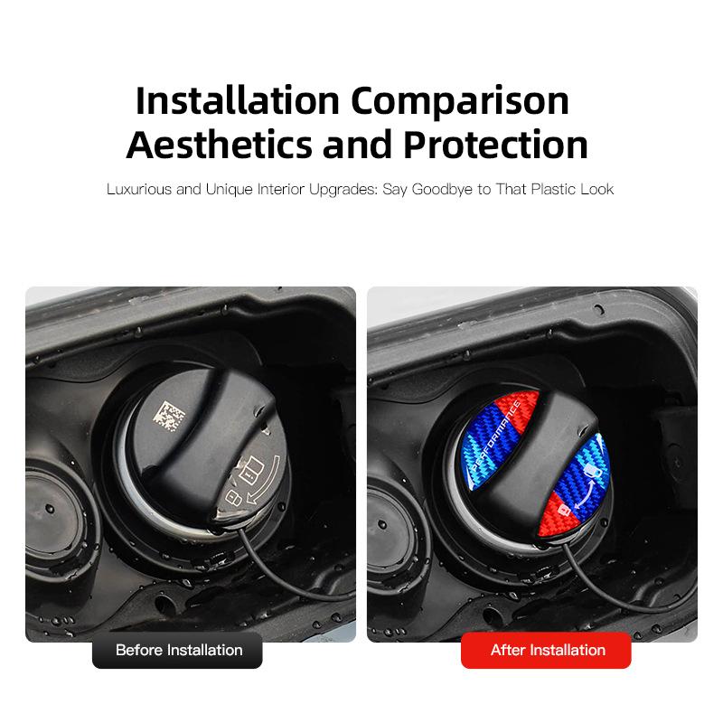 Car Fuel Cap Decal Carbon Fiber Protective Cover For BMW X1 X2 X3 X5 X4 X6 X7 G30 G20 G32 G11 G12 F40 F30 F20 F10 F glasses clip QSGJL1