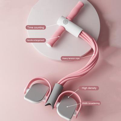 Pedal Resistance Band with Digital Counter Multifunction Tension Rope 4/6-Tube Elastic Yoga Pedal
