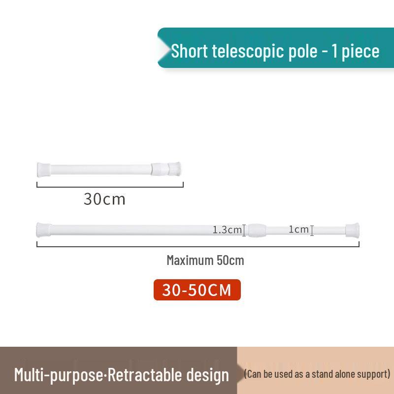 

Белый телескопический карниз без сверления и набор крючков для кухни, ванной комнаты или шкафа