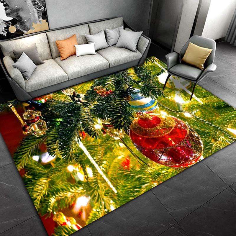 Alfombra con adornos navideños para sala de estar, decoración del hogar, sofá, mesa, alfombra para superficie grande, felpudo de entrada para dormitorio, alfombra antideslizante para Baño