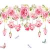 Rose Design Window Sticker, Electrostatic Adhesion No Glue Residue Waterproof Glass Decal for Living Room Bedroom Entrance Hall Home Decor