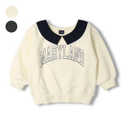 [Children's Clothing] Crescent (Crescent) Logo-print Fleece Sweatshirt with Collar 80cm-130cm N60600
