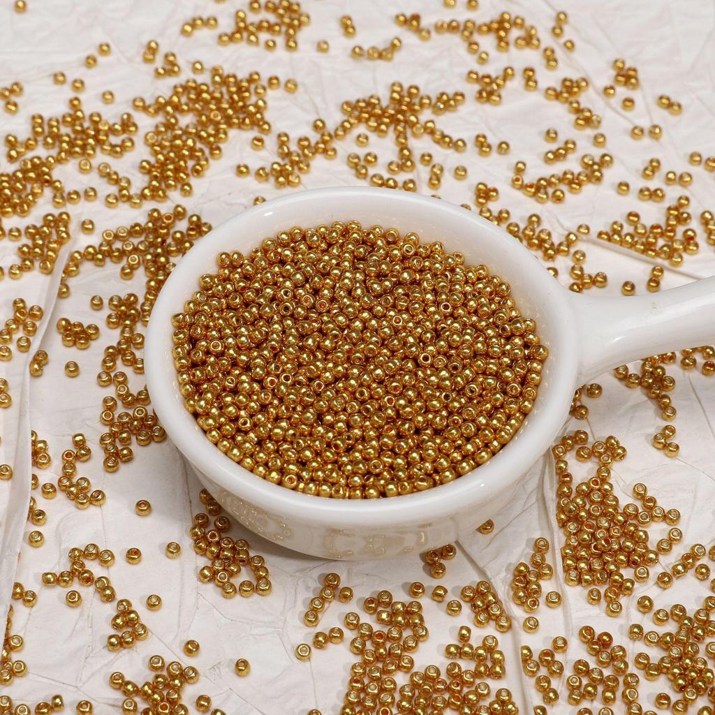 Hochwertige galvanisierte Gold Silber Rocailles (1,5-4mm) für DIY-Quasten, Haarnadeln, Armbänder und Schmuck