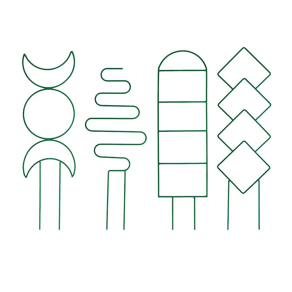 4pcs Geometry Metal Plant Trellis Potted Climbing Plant Starter Tool for Stems Vine Peas Vegetables DIY Training Pole