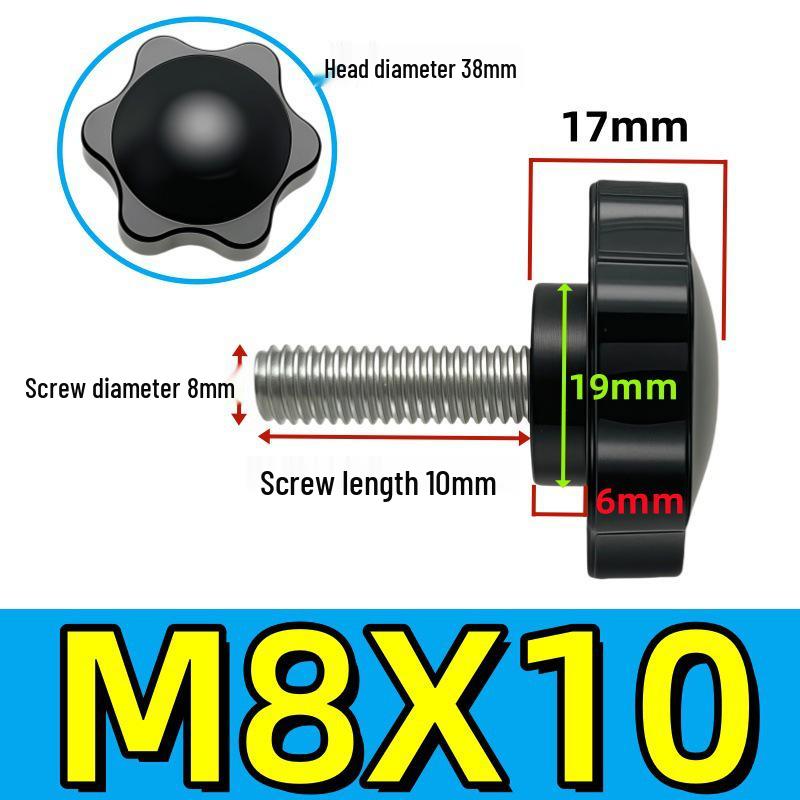 304 Stainless Steel Six-Star Handle Bolt with Plum Blossom Plastic Cap (M4, M5, M6, M8, M12)
