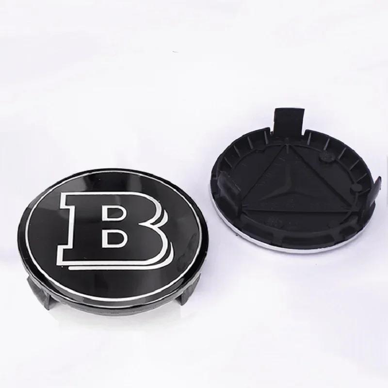 4Pcs 75mm Brabus Logo Car Emblem Wheel Center Hub Cap Accessories For Mercedes Benz AMG Apple W204 GLA GLC CLA W205 W203 W206