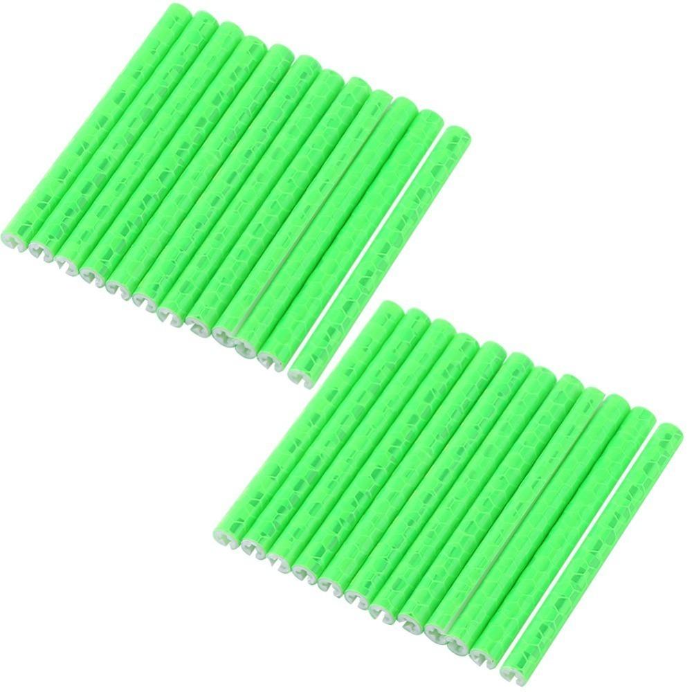 24Pcs Colorful Bicycle Wheel Reflective Strips ABS Easy Installation Cycling Wheel Reflector Clips