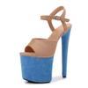 20CM Stoffbezogene Dünne Plateau-Absatz Stangen Tanz Trainings Sandalen, Rutschfeste Sky High Catwalk Modell Stilettos SY-HY-S121