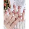 10 Pcs Phototherapy Handmade Blush Butterfly Fake Nails For Women Gift Daily Wear Press On Nails Nail Art Supplies